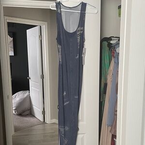 Forever 21 Distressed Blue Swim Coverup